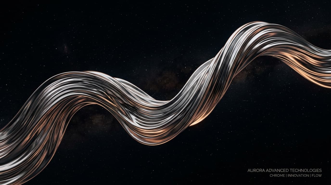 Abstract Liquid Chrome Wave